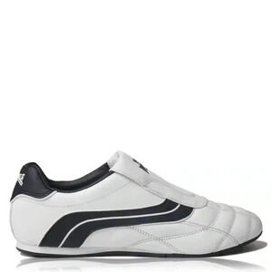 [US10]Lonsdale Mens Benn Leather Trainers Low  Top Slip On Sports Shoes